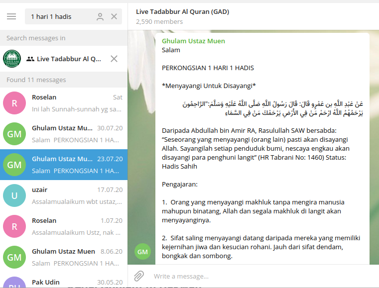 TelegramGhulamAlDakwah
